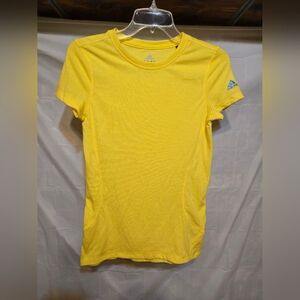 Adidas Bright Yellow Tee with Blue Logo